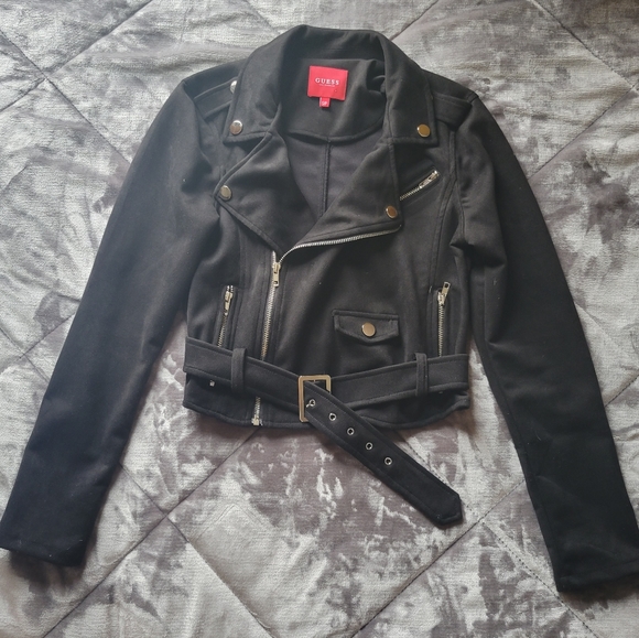 Guess black moto jacket SMALL - Picture 2 of 6